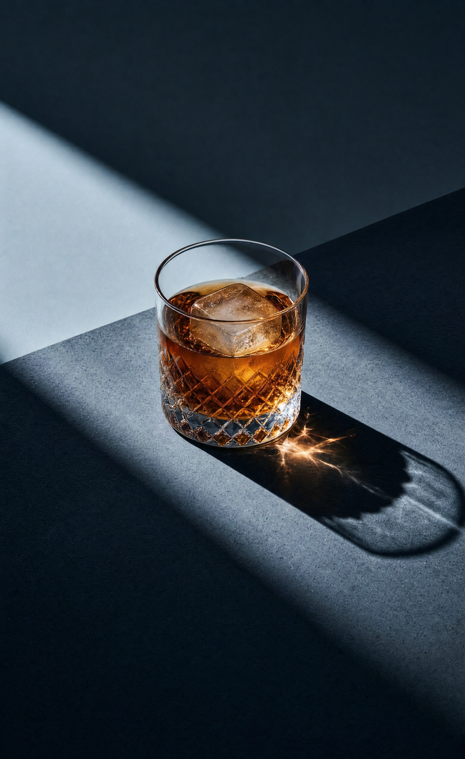 Amber negroni in matte crystal tumbler