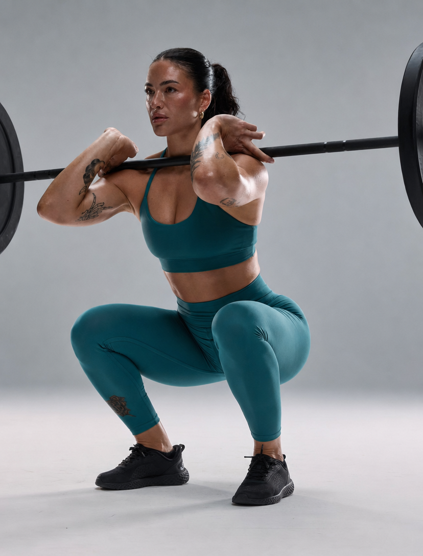 Athlete Front Squat in Studio Light