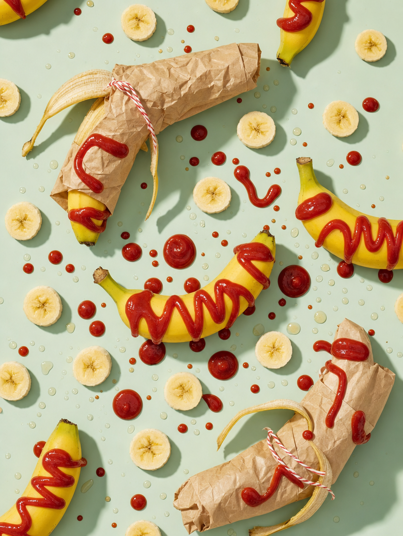 Banana Hot Dogs in Kraft Paper