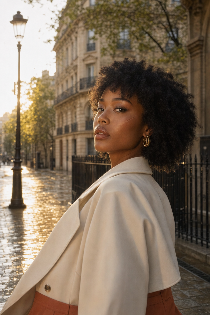 Black Model in Parisian Spring Morning Light