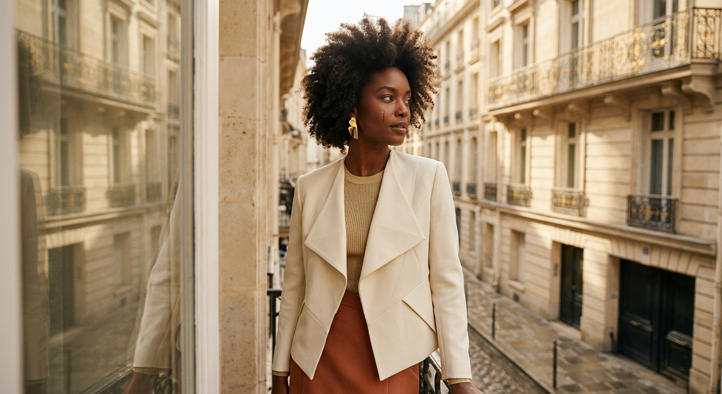 Black Model in Parisian Spring Morning Light