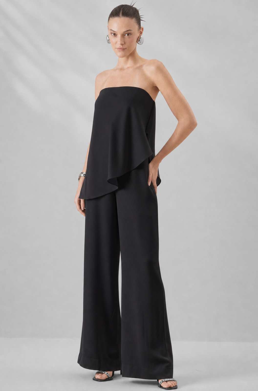 Brunette in Black Strapless Studio Editorial