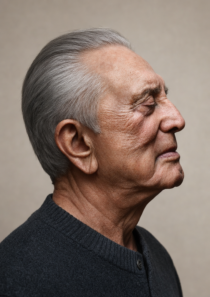 Calm Side Profile with Charcoal Knit
