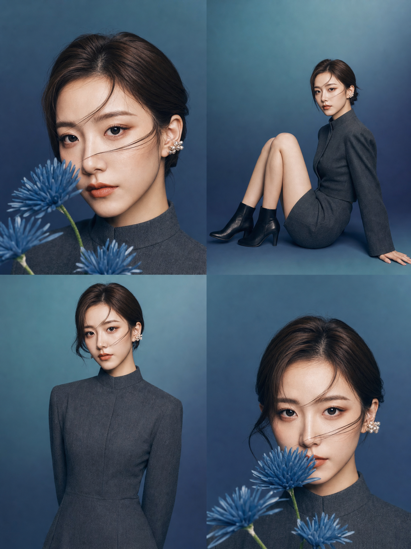 Charcoal elegance editorial fashion collage