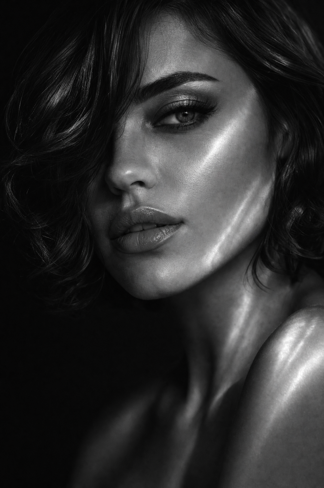 Chiaroscuro Fashion Close-Up in Monochrome