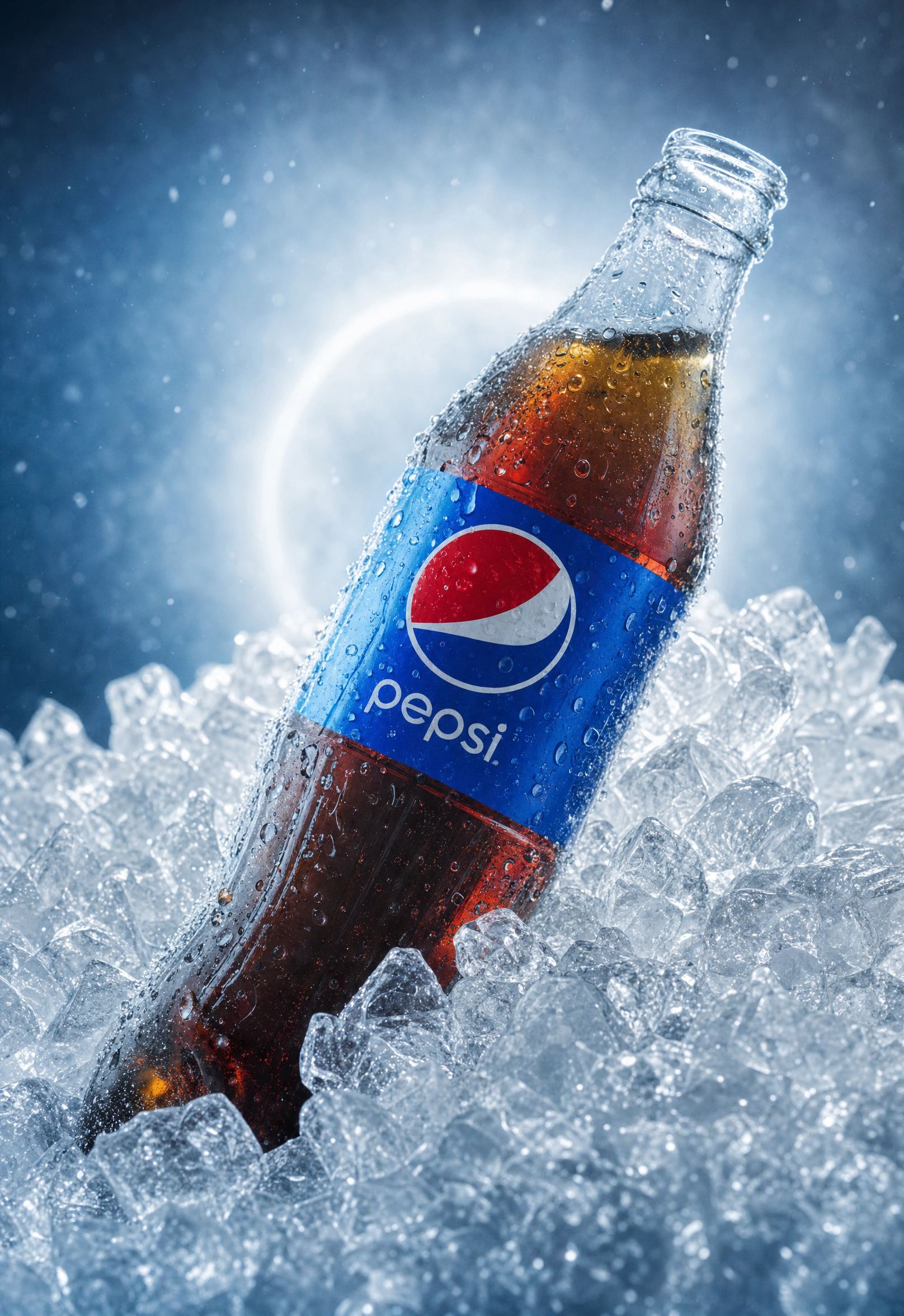 Chilled Pepsi Bottle in Crushed Ice