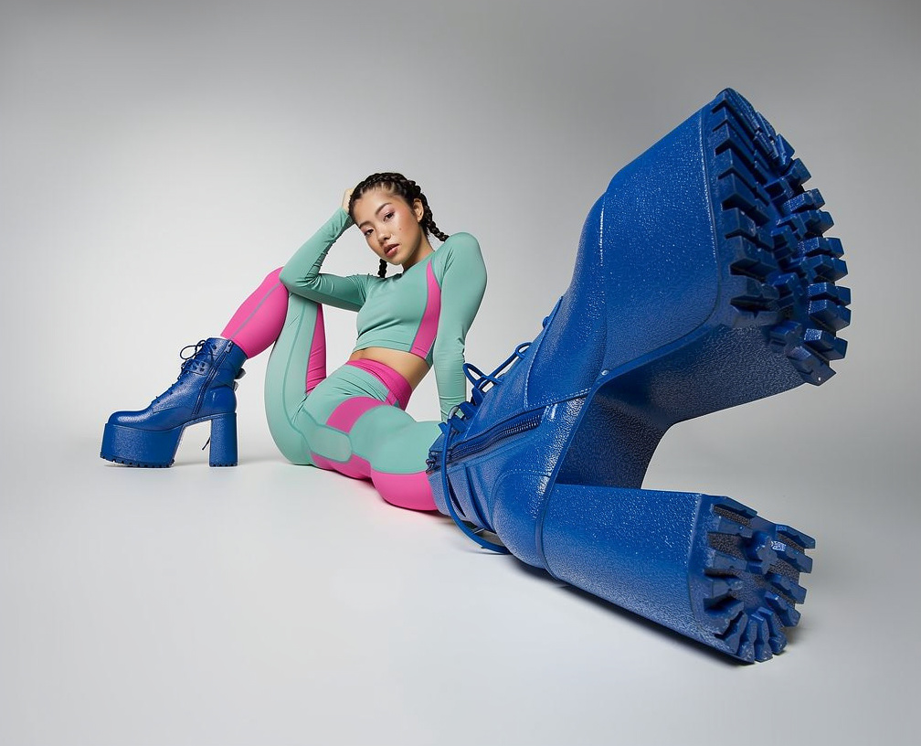 Cobalt Boots in Sleek Studio Edit — flux-2-pro