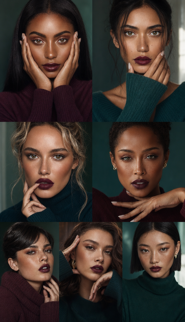 Jewel-Toned Beauty Portraits with Natural Lighting