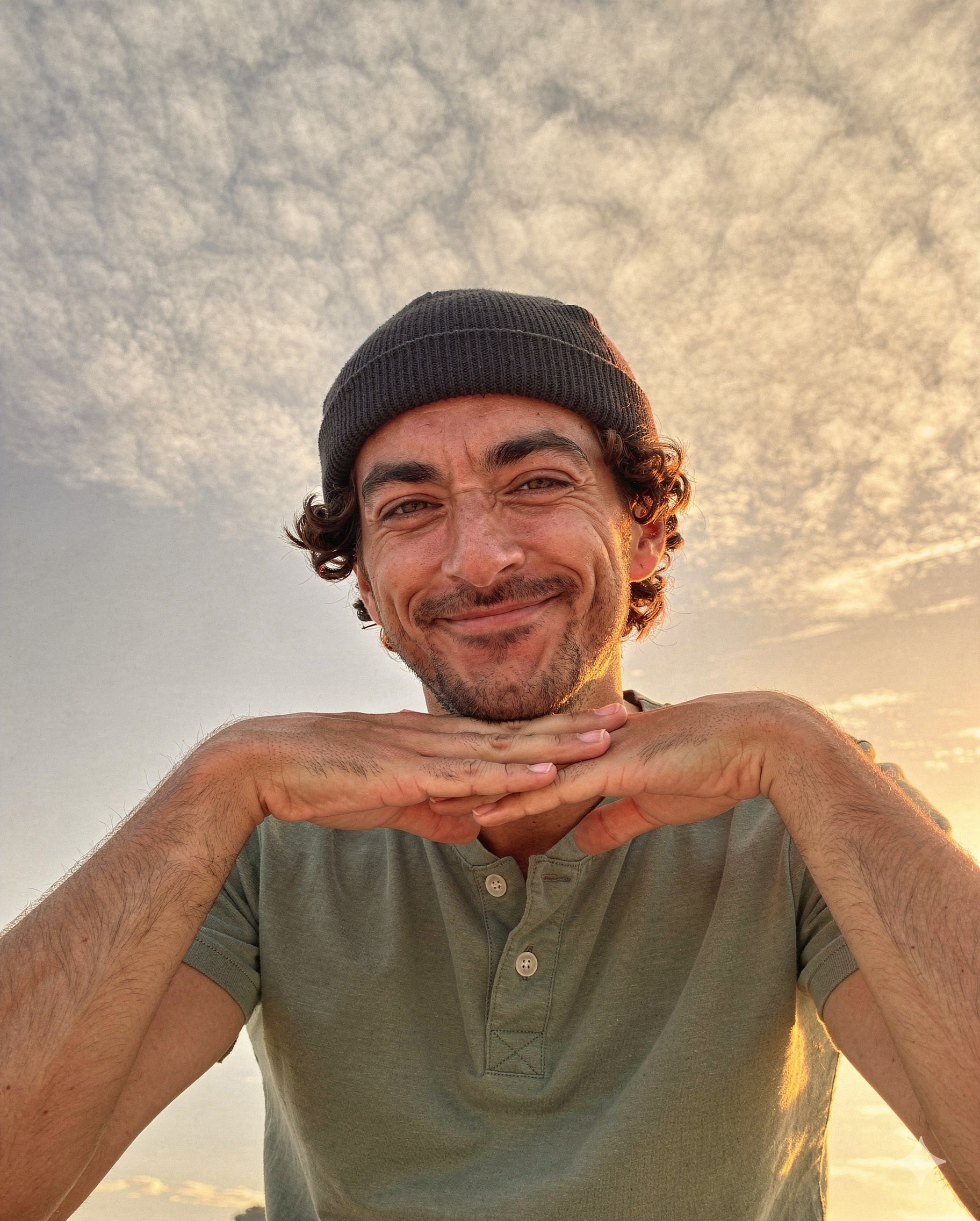 Confident Man's Golden Hour Selfie