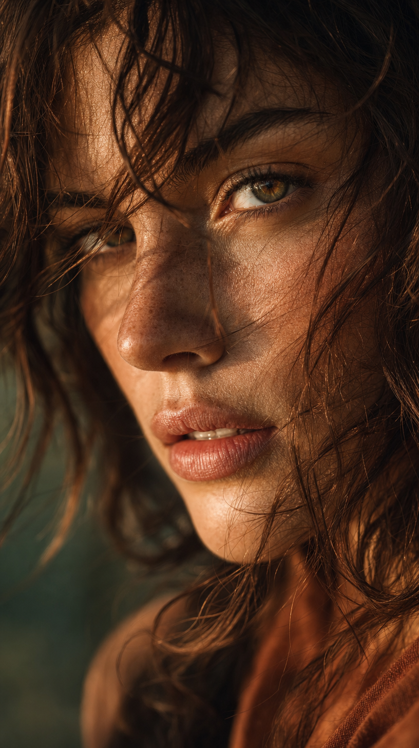 Contemplative portrait in warm golden light