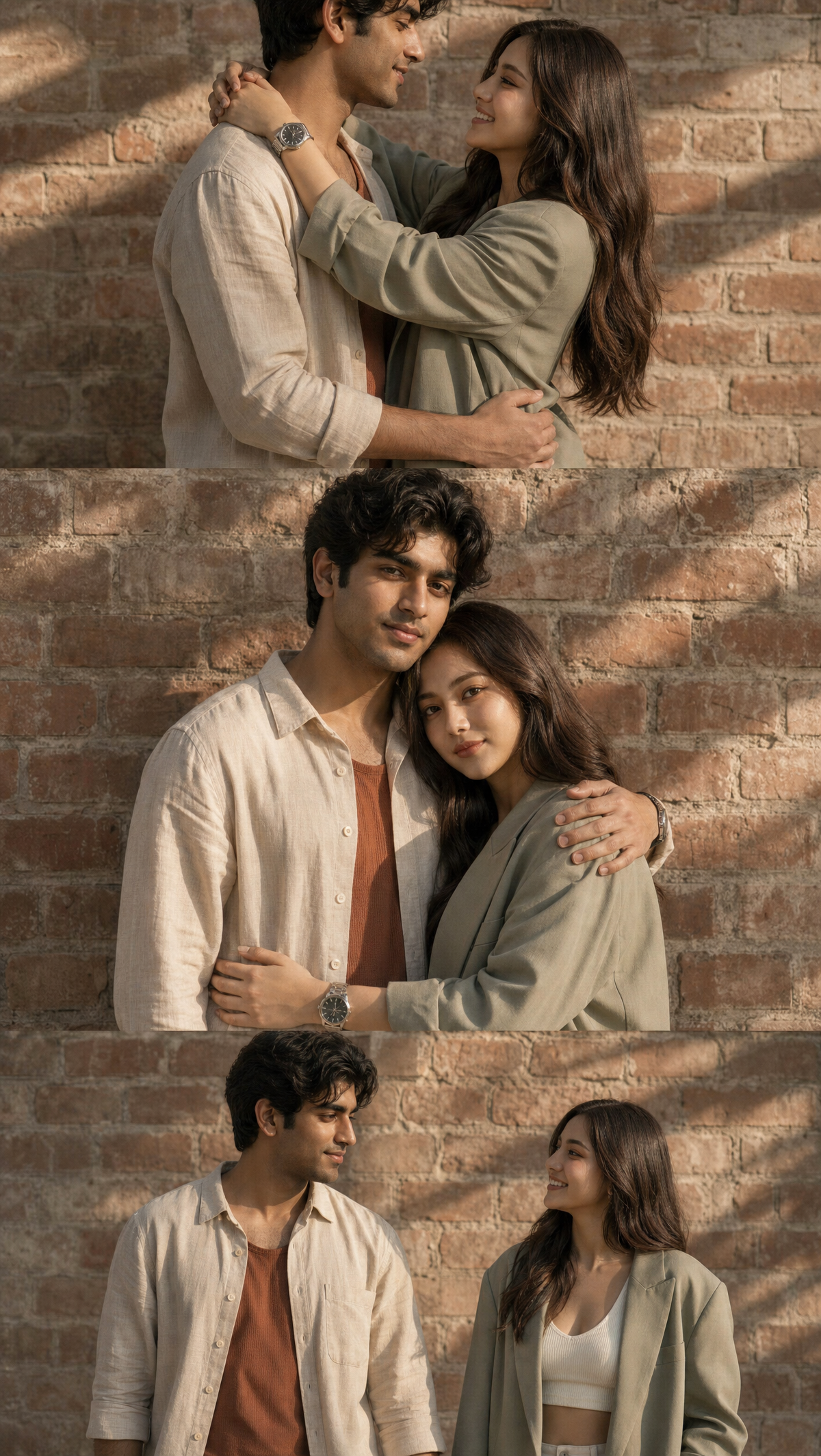 South Asian Couple in Sage and Cream