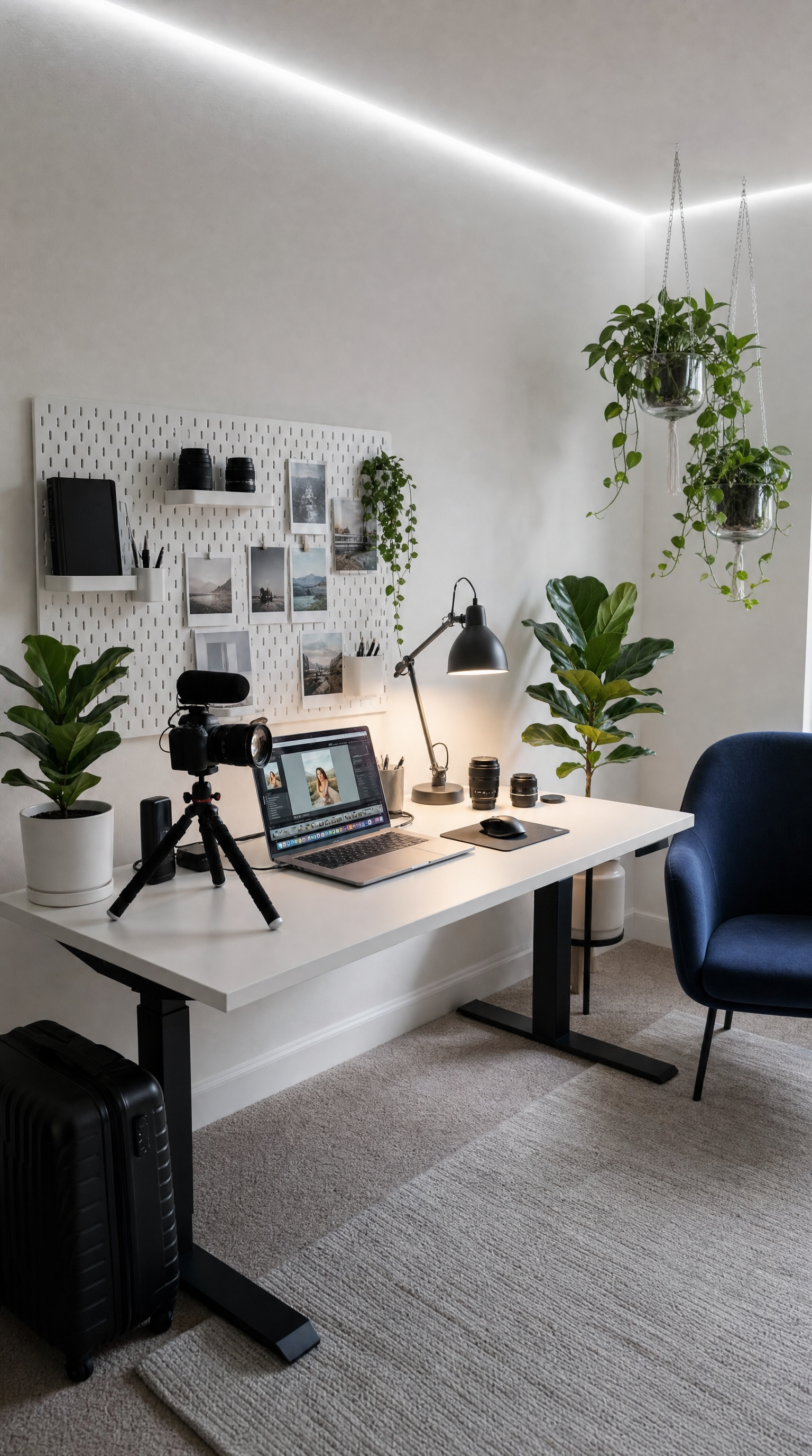 Minimalist Photography Studio with Cool Tones