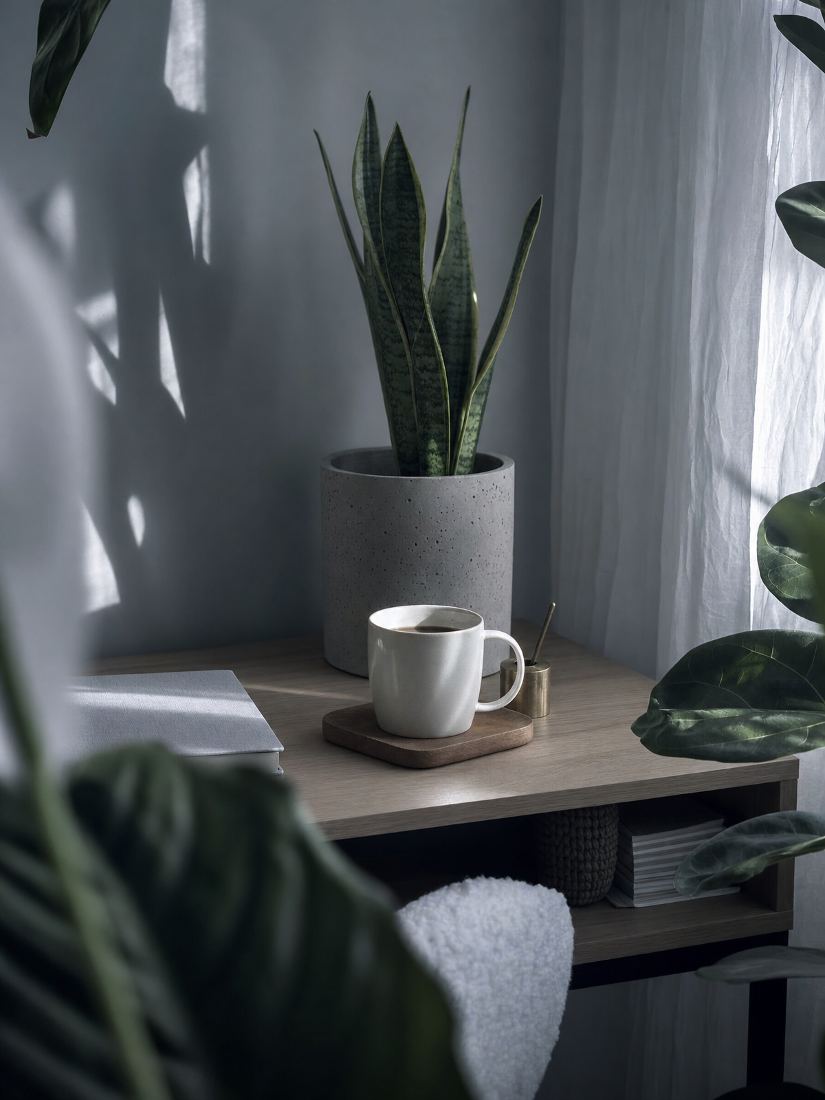 Quiet Morning at a Minimalist Desk Setup