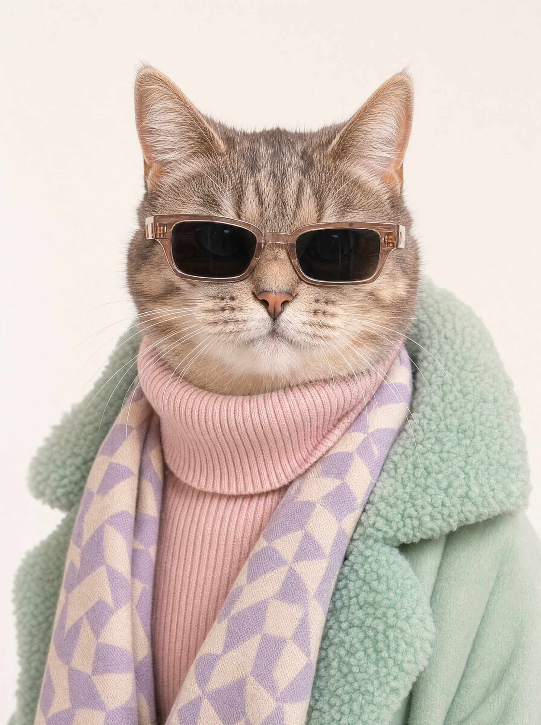 Feline Fashion: Spring Elegance in Pastels