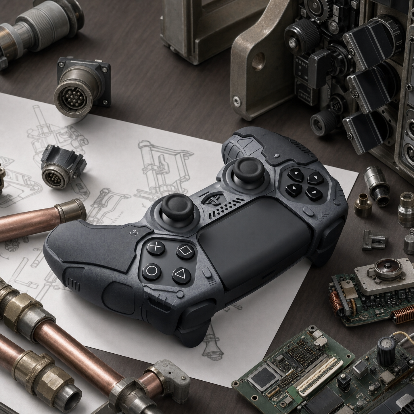 Dark-slate Futuristic Game Controller