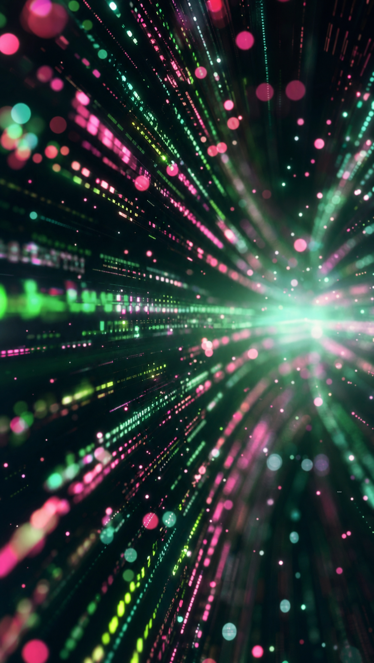Neon Green and Pink Light Speed Tunnel