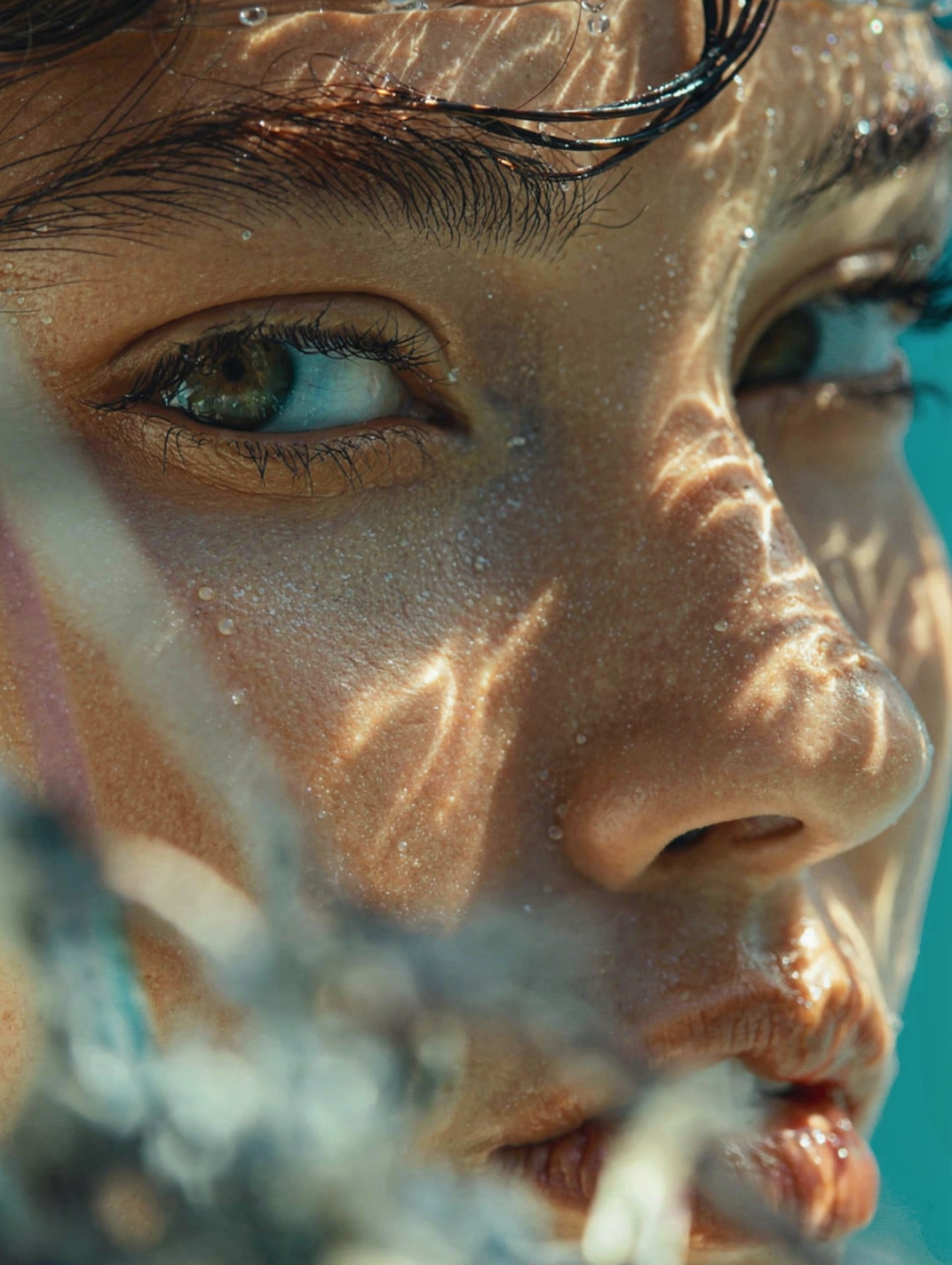 Dreamy Macro Portrait in Cool Water