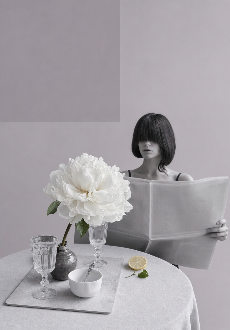 Dreamy Woman Reading by Soft Bloom