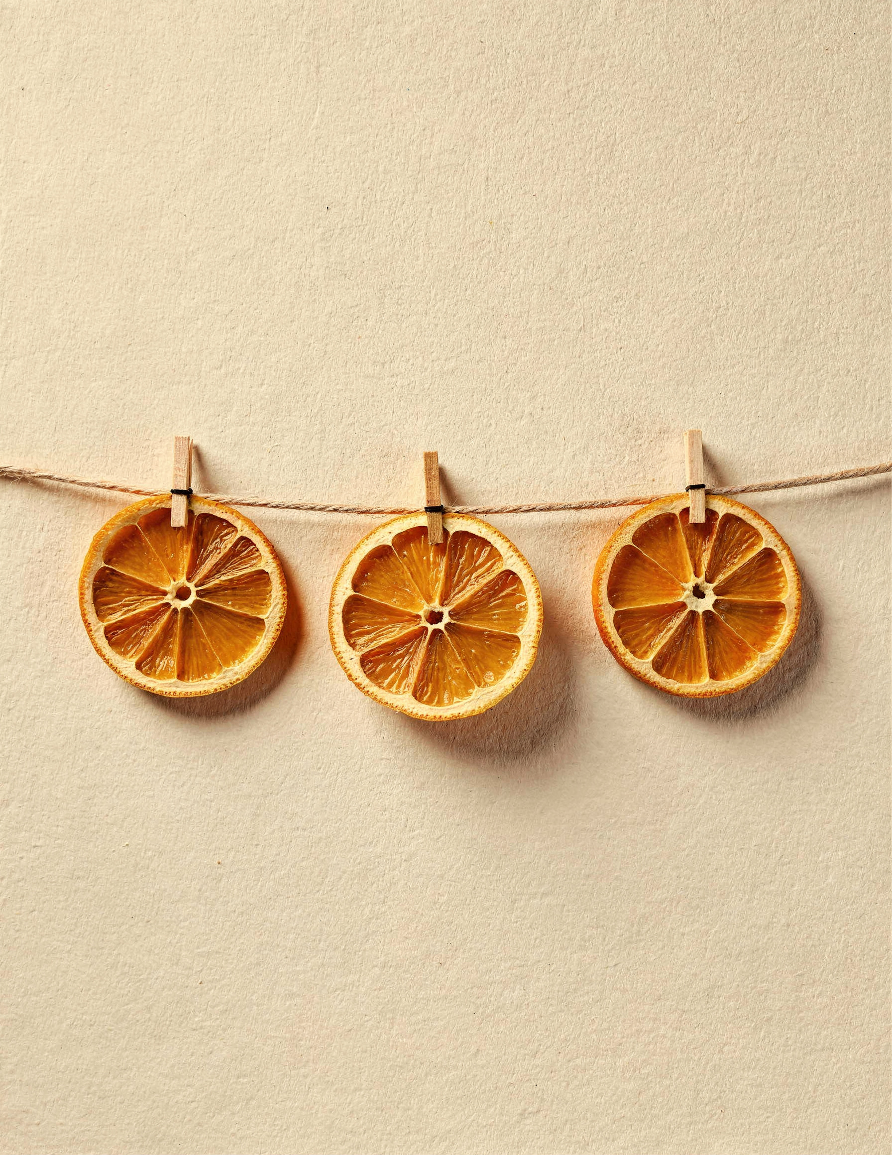 Dried Oranges on Jute Rope — flux-2-pro