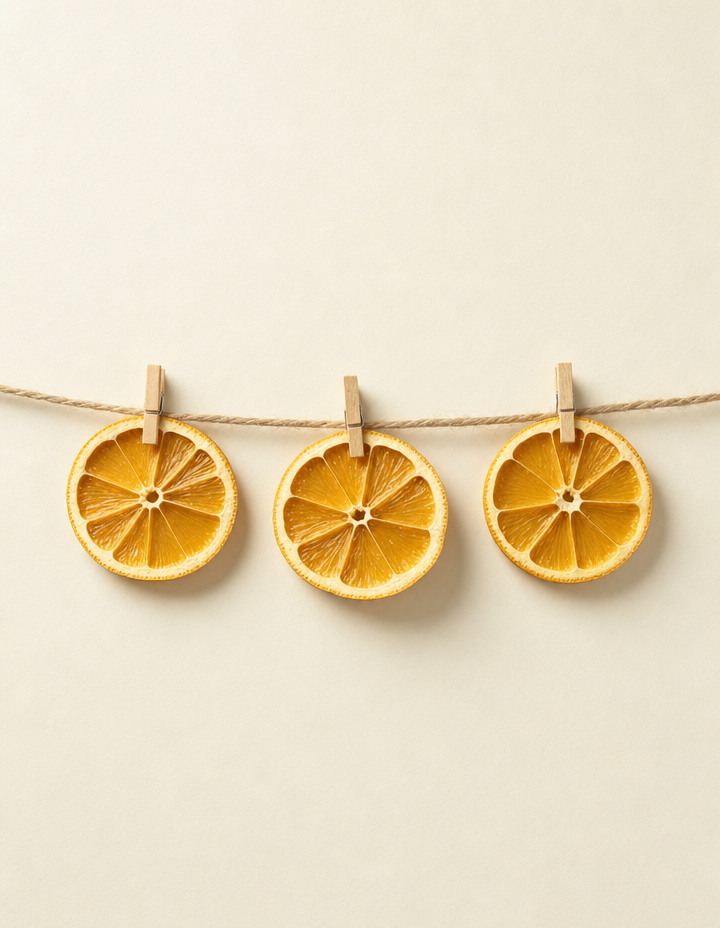 Dried Oranges on Jute Rope