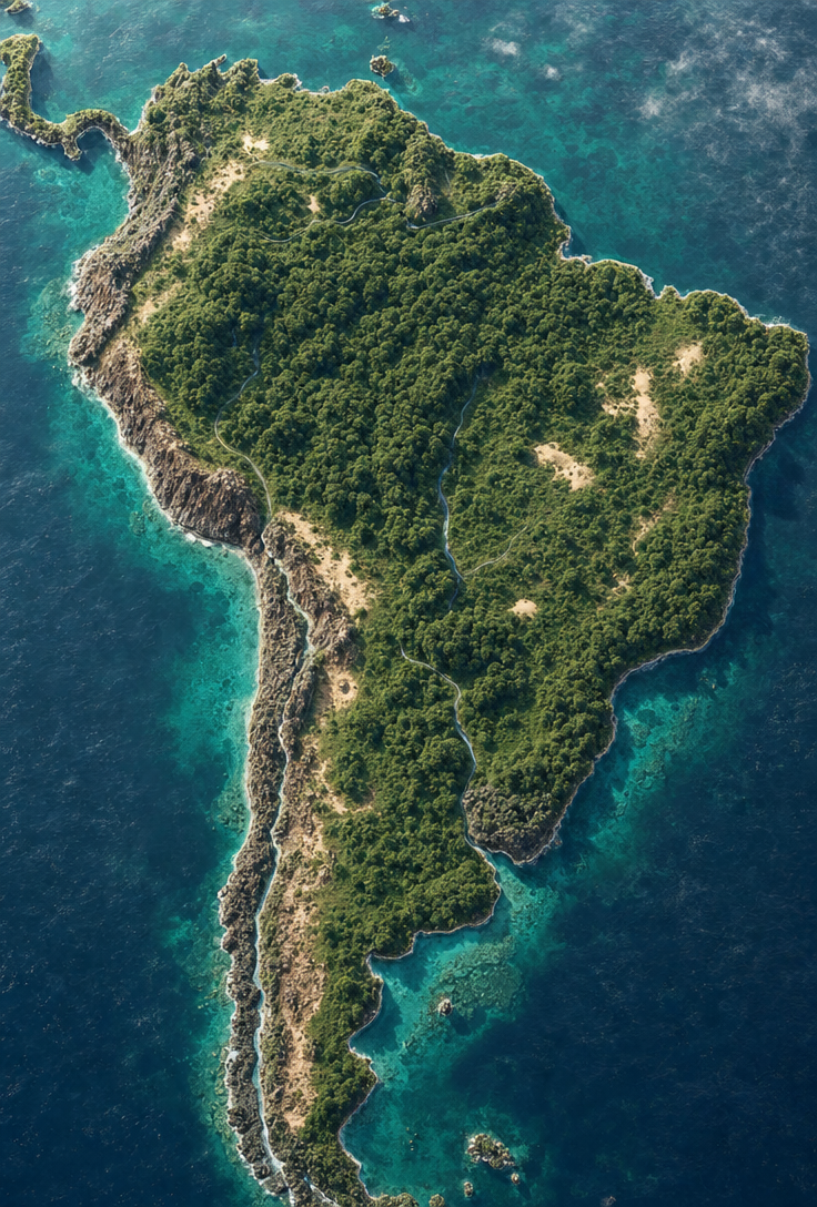 Drone Aerial of South America Island
