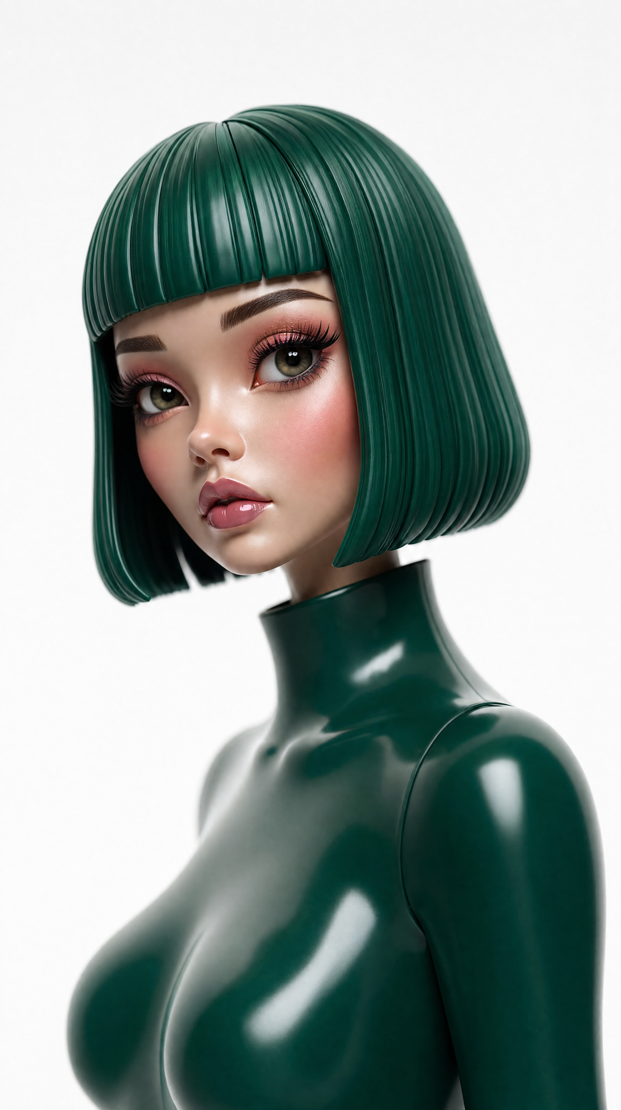 Emerald latex doll beauty render
