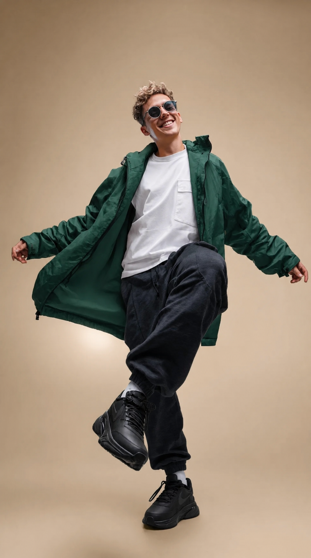 Energetic streetwear dance in studio