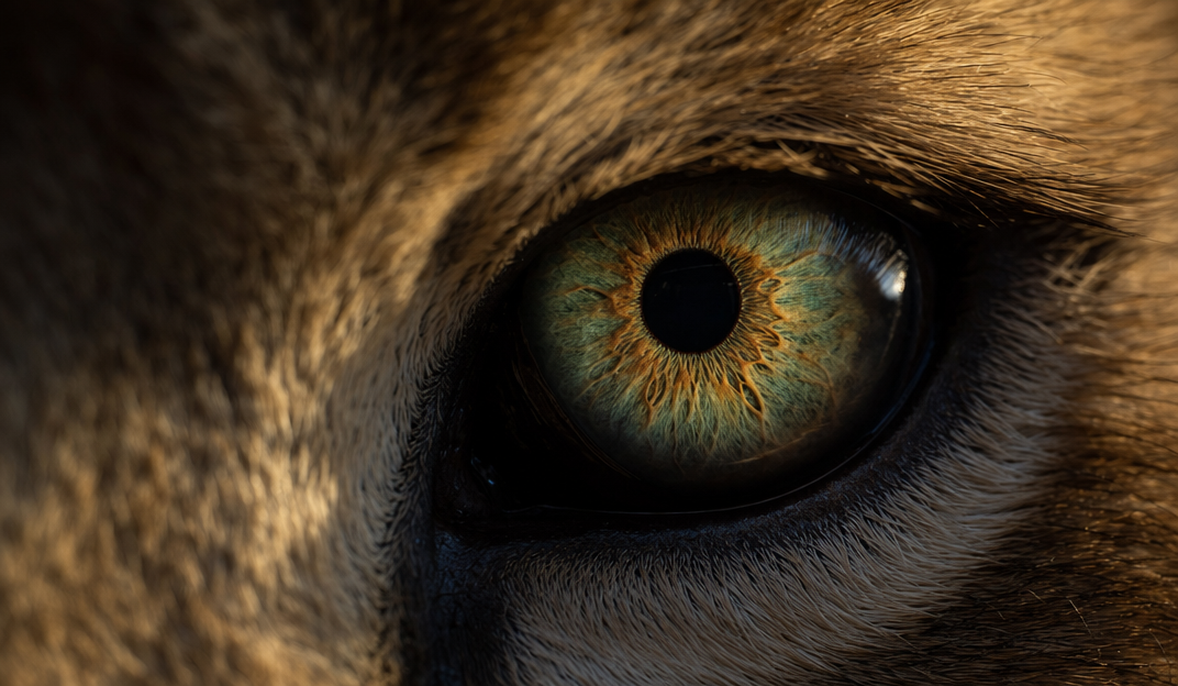Lion's Eye in Dramatic Emerald Close-Up