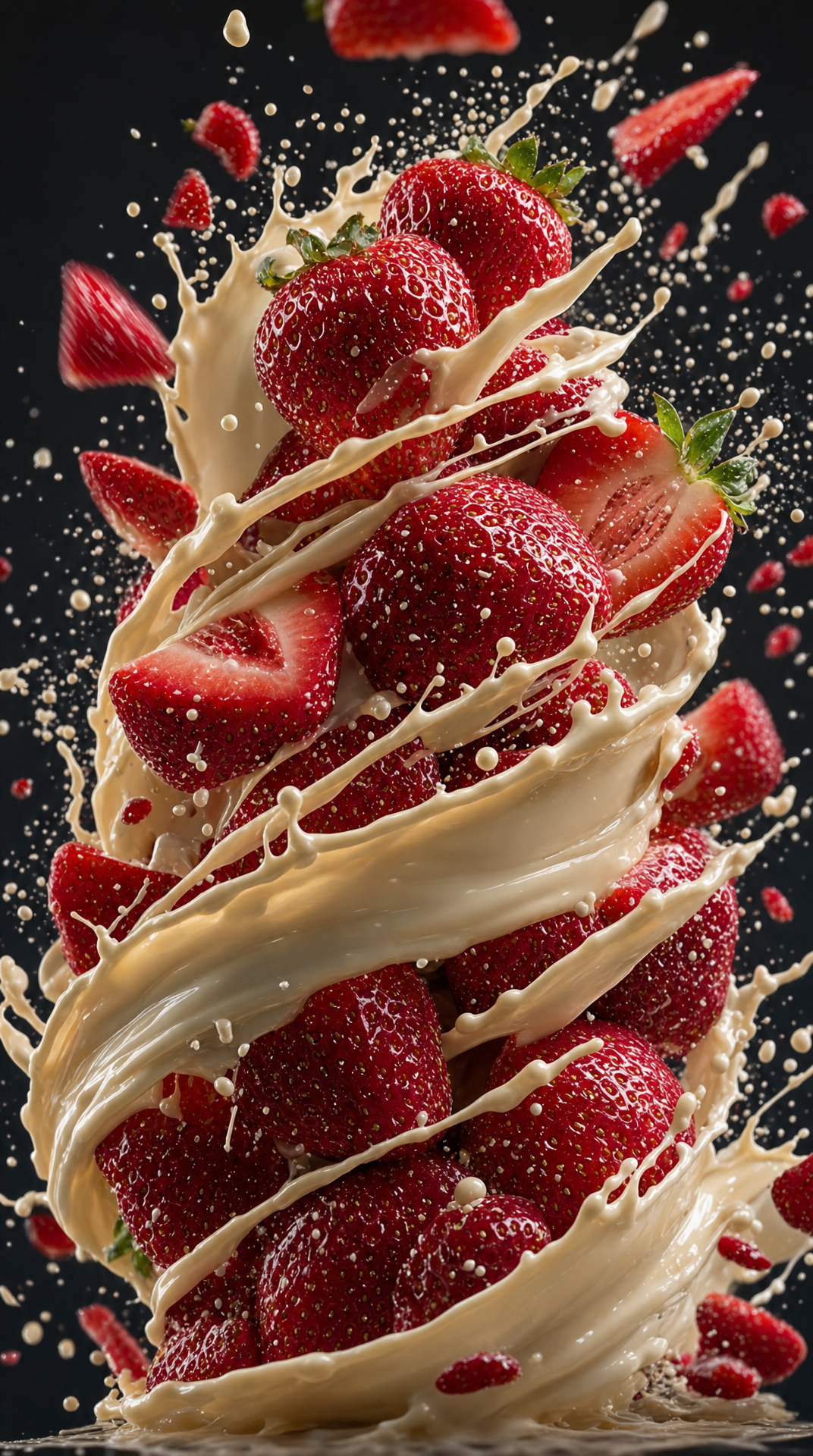 Frozen Strawberry Slice Milk Tornado