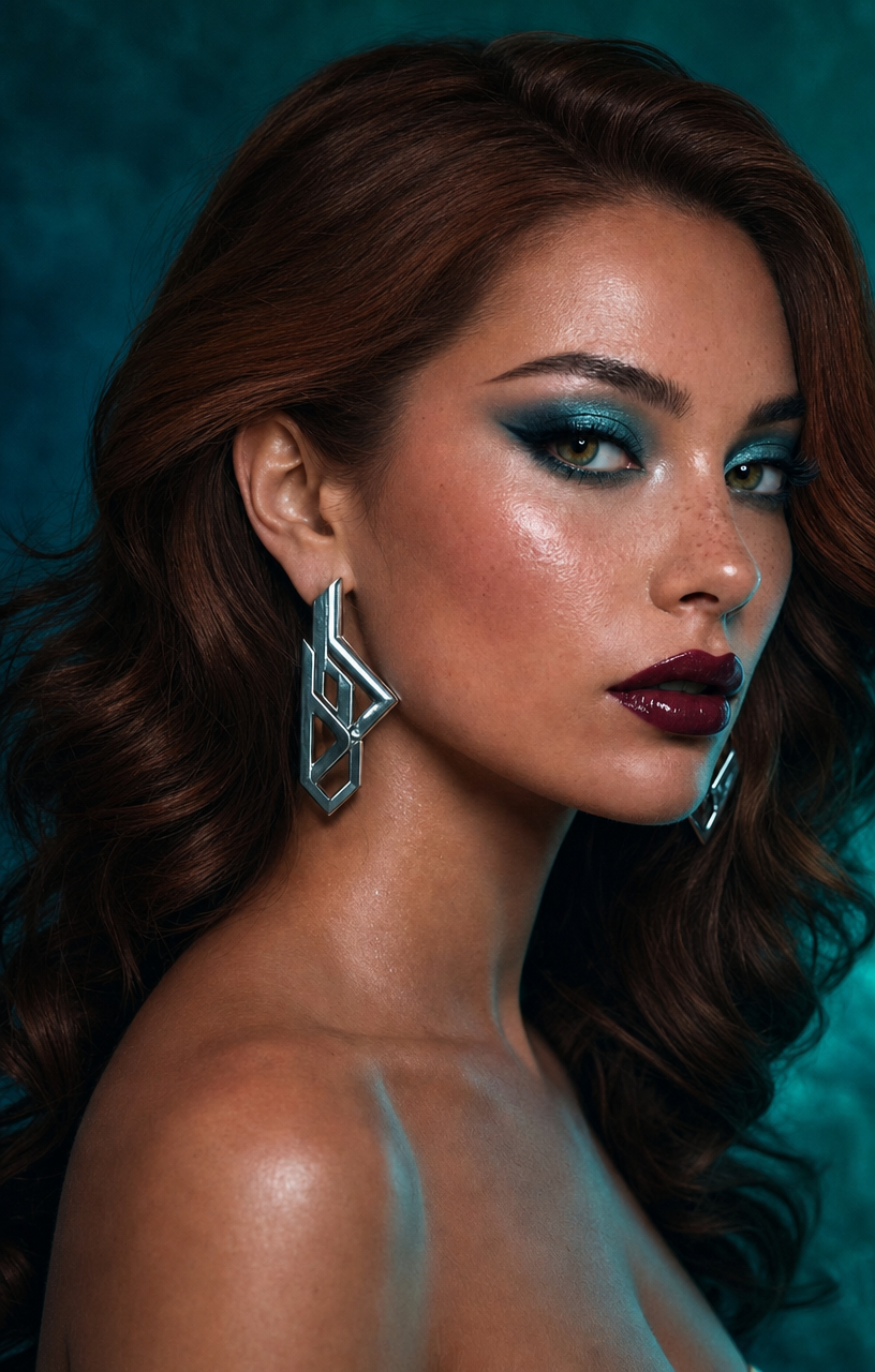 Jewel-Toned Glamour with Auburn Waves