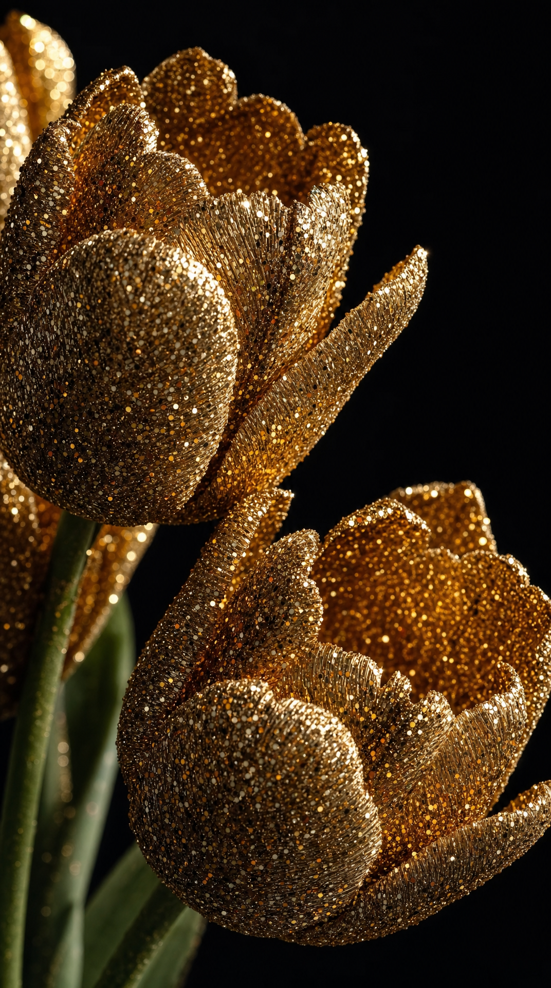 Glittered Tulip Duo in Dramatic Light