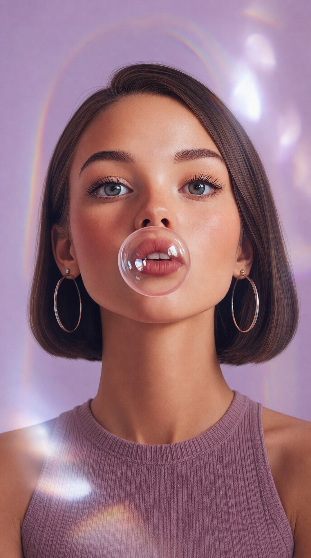 Glossy Bubblegum Portrait in Lavender