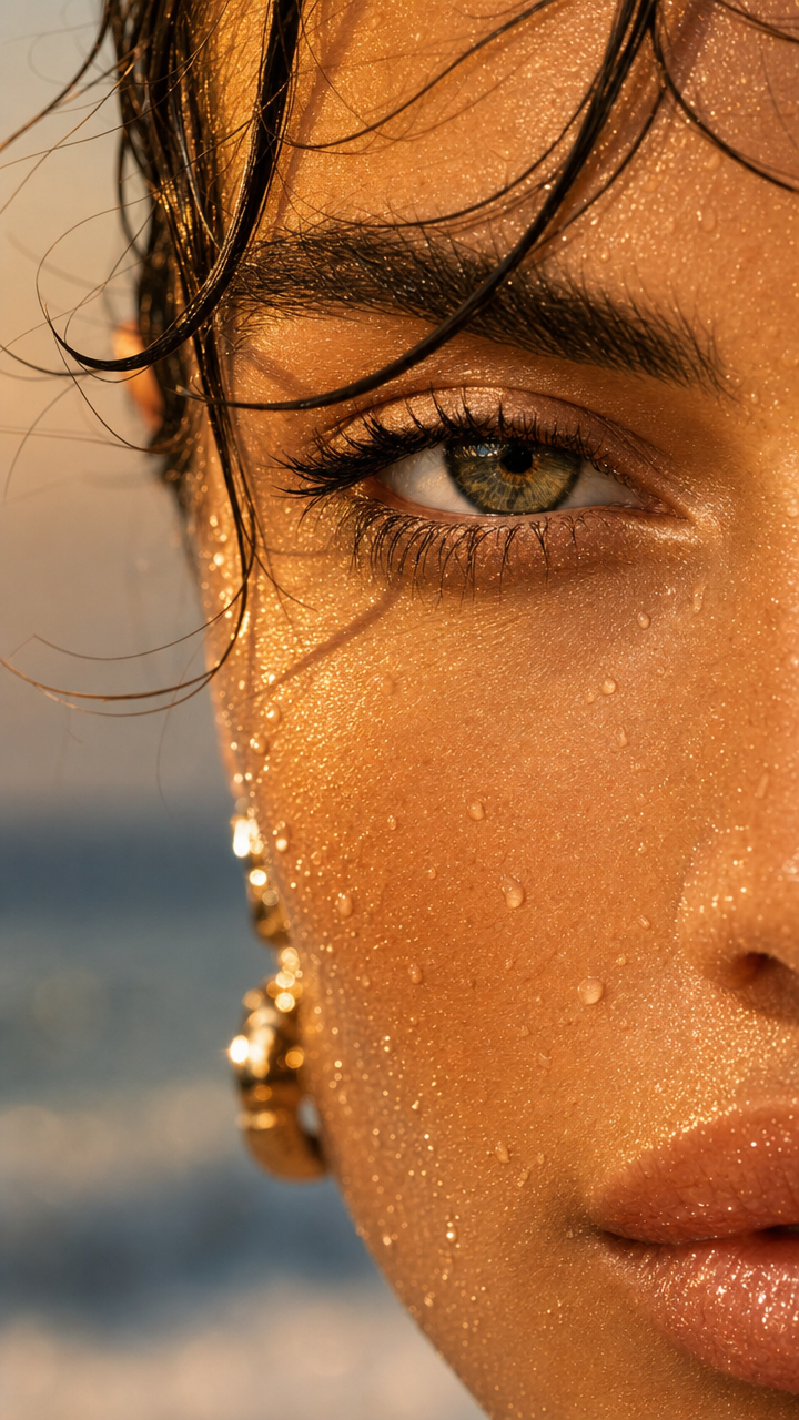 Golden-hour Beach Portrait Close-Up