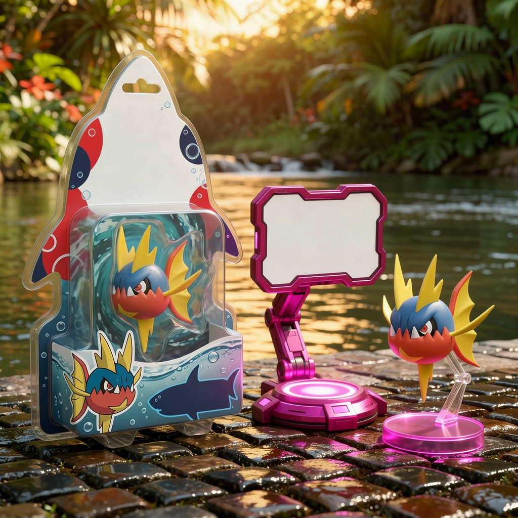 Golden-hour Blister Pack Creature Display — flux-2-pro