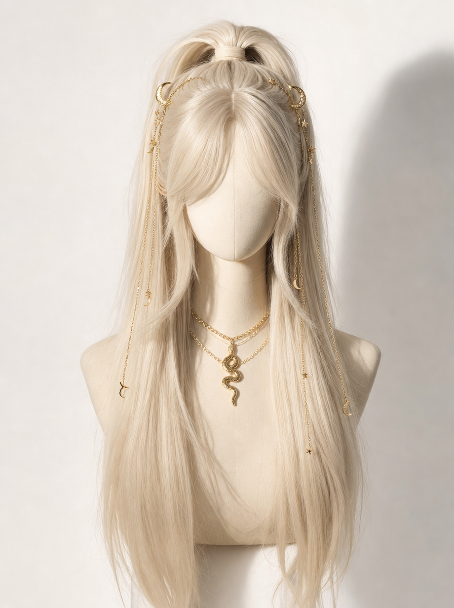 Platinum Blonde Mannequin with Celestial Gold Jewelry