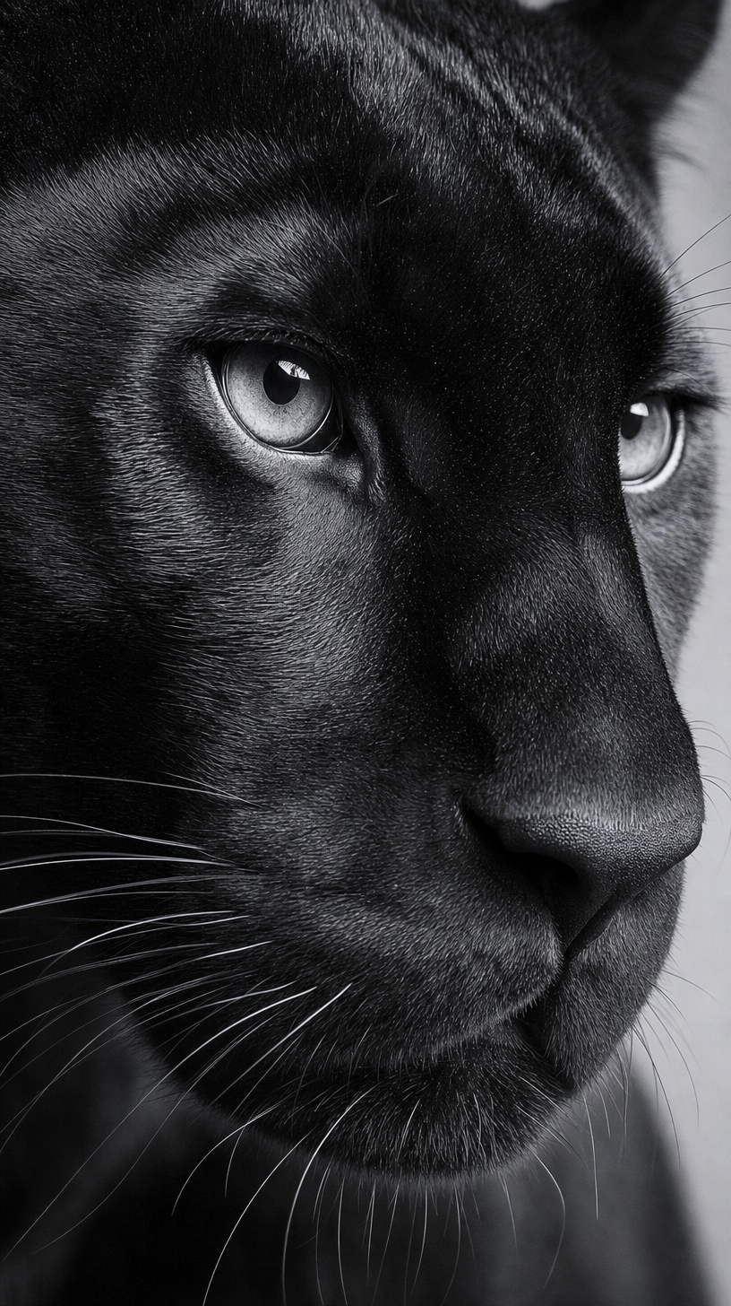 Intense Black Panther in Monochrome