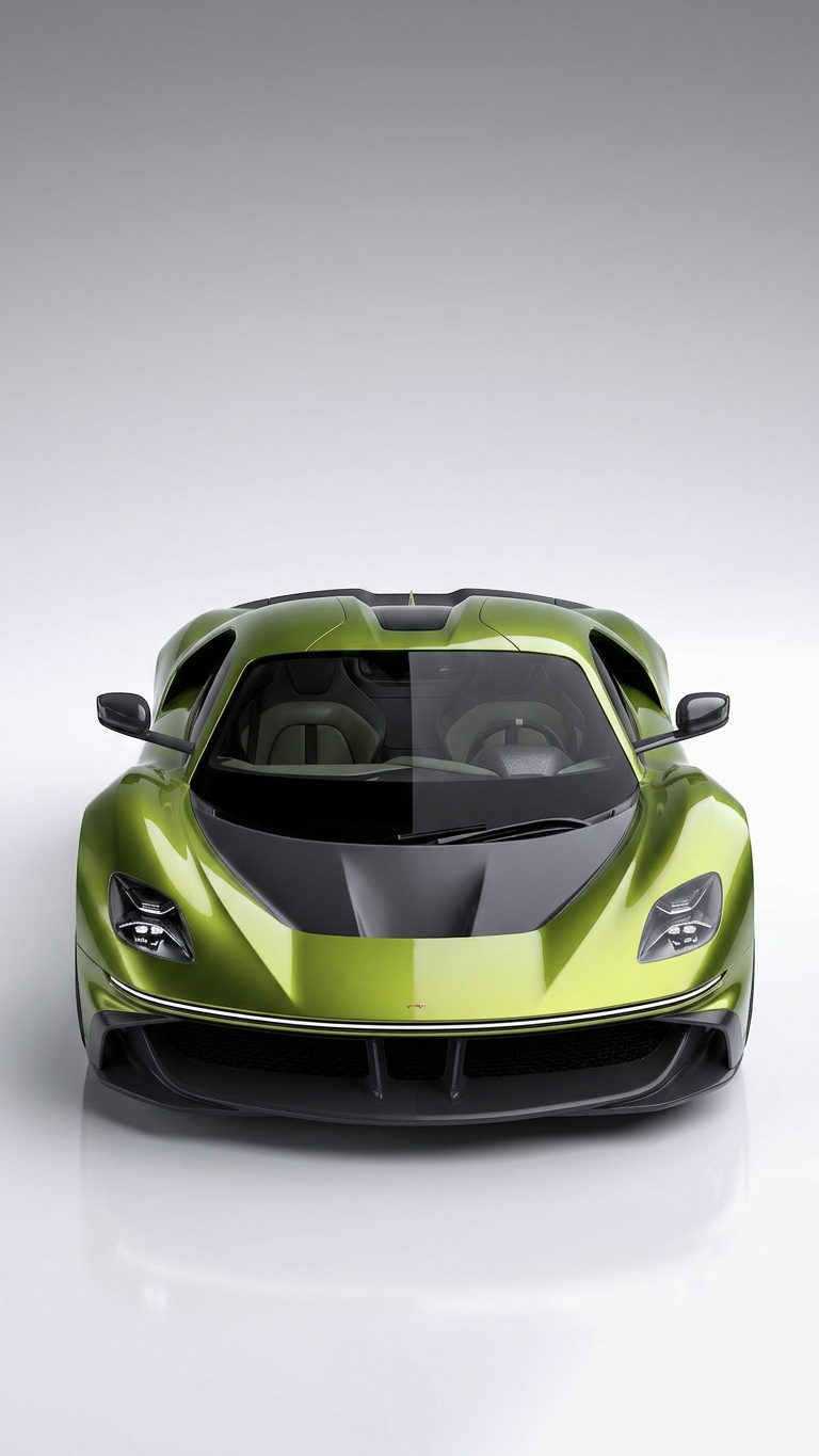 Lime Supercar with Matte Dark Hood — nano-banana-2