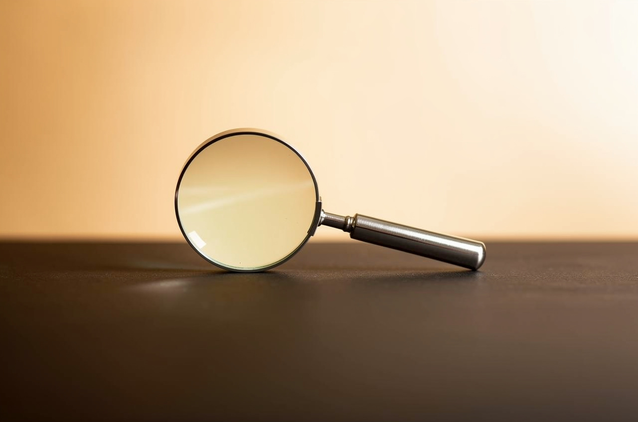 Magnifying Glass on Matte Black Surface