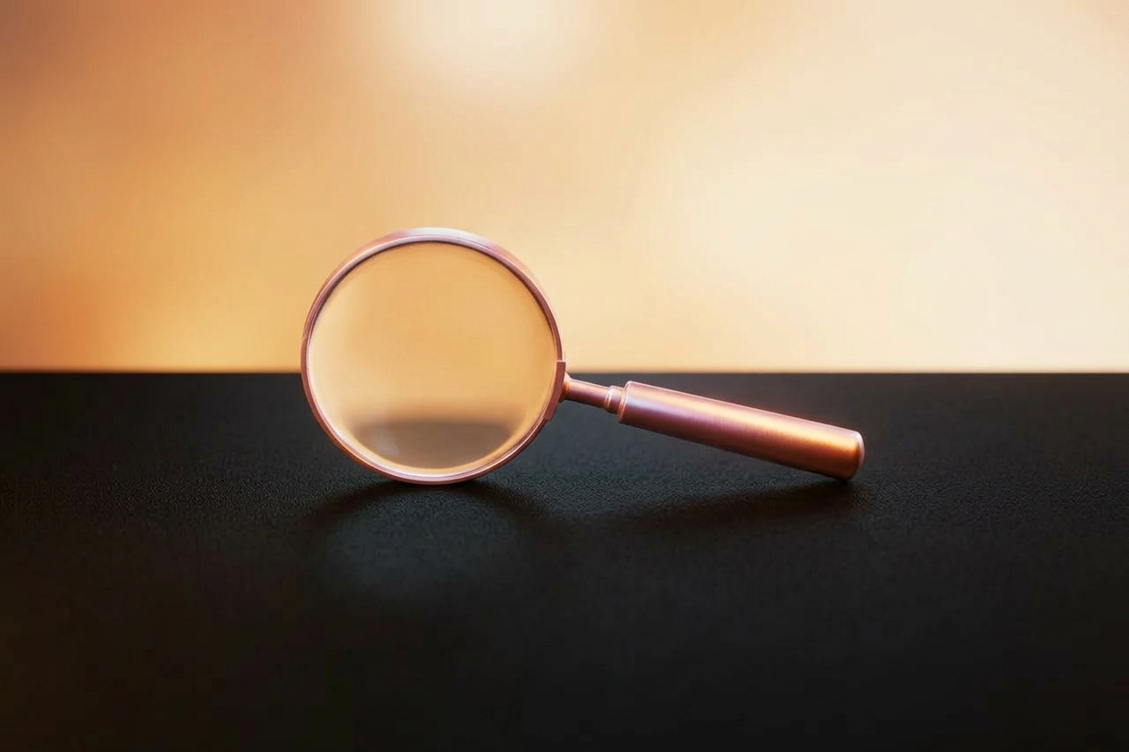 Magnifying Glass on Matte Black Surface