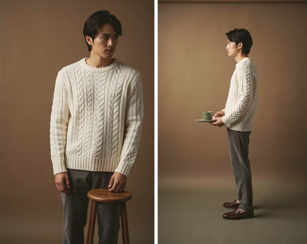 Man in Modern Editorial Fashion Grid