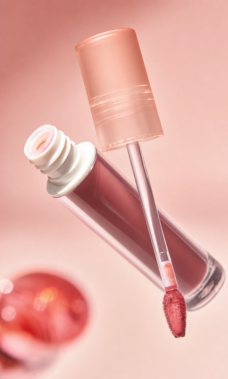 Mauve lip tint with frosted cap