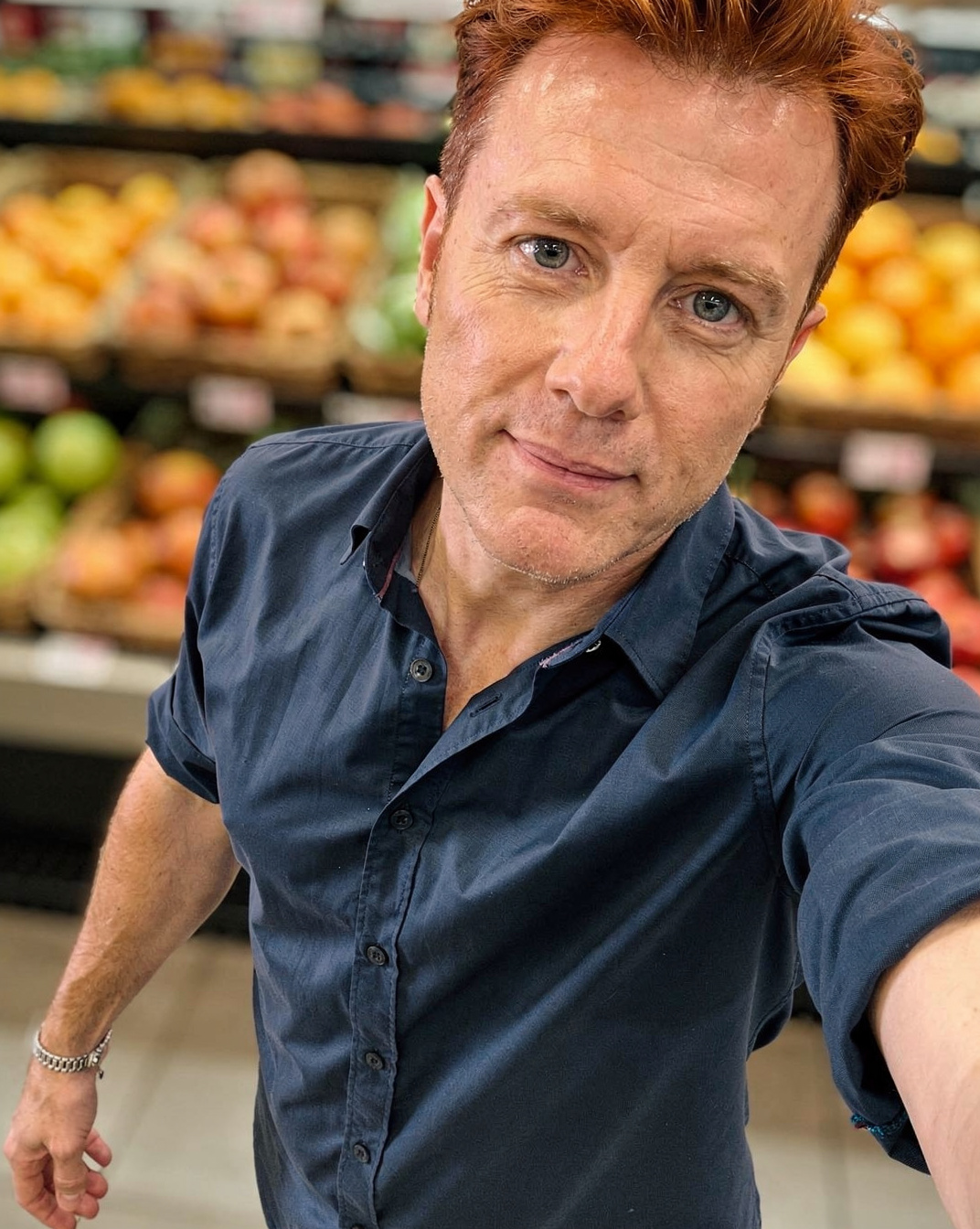Middle-Aged Man Selfie at Grocery Store