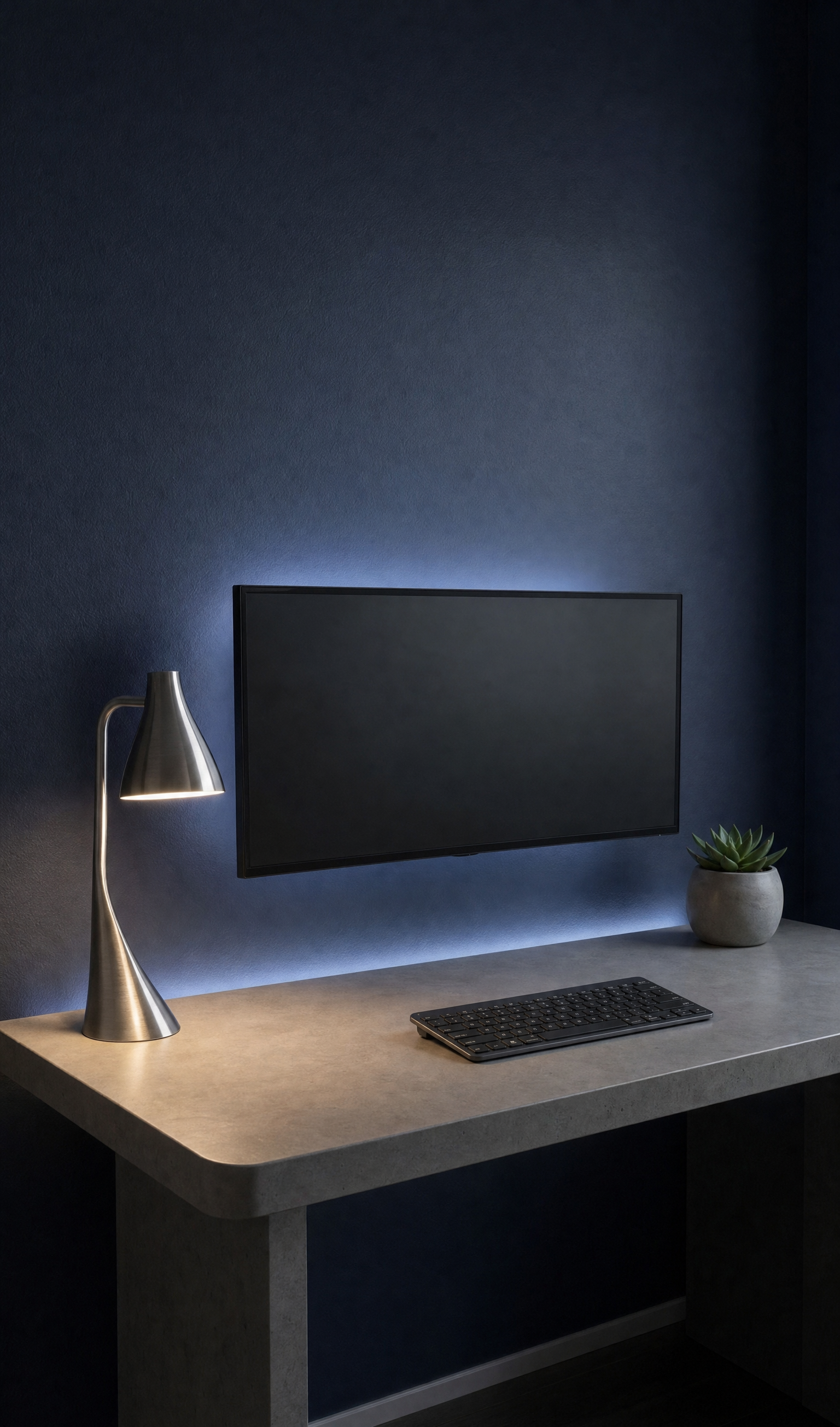 Evening Analytics Workspace with Wireless Setup