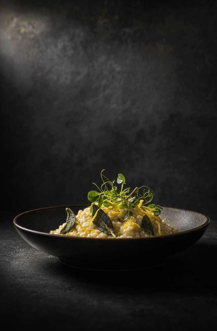 Elegant Risotto with Sage and Lemon Zest