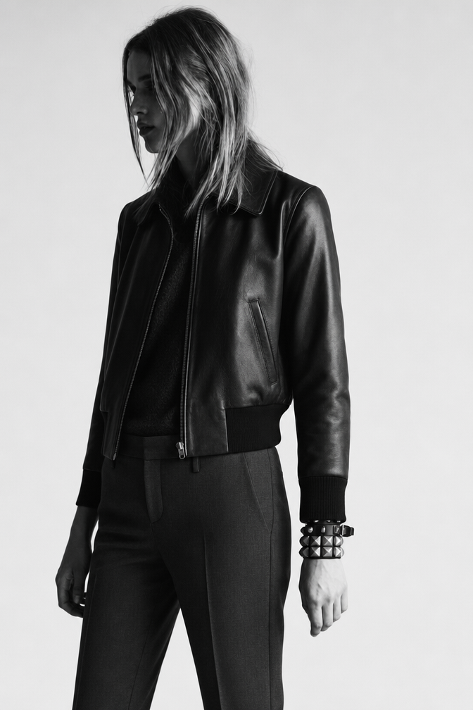 Moody Monochrome Profile in Leather