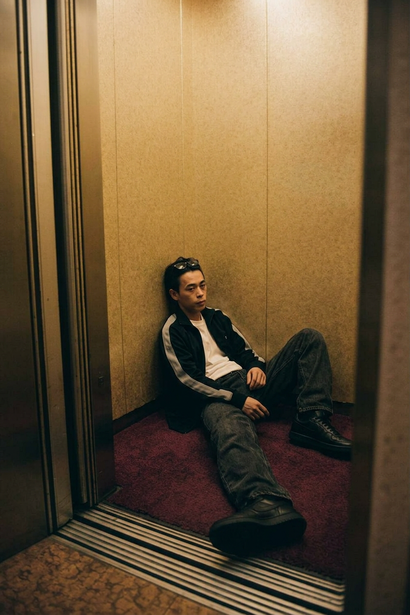 Moody Vintage Elevator Fashion Candid — nano-banana-2