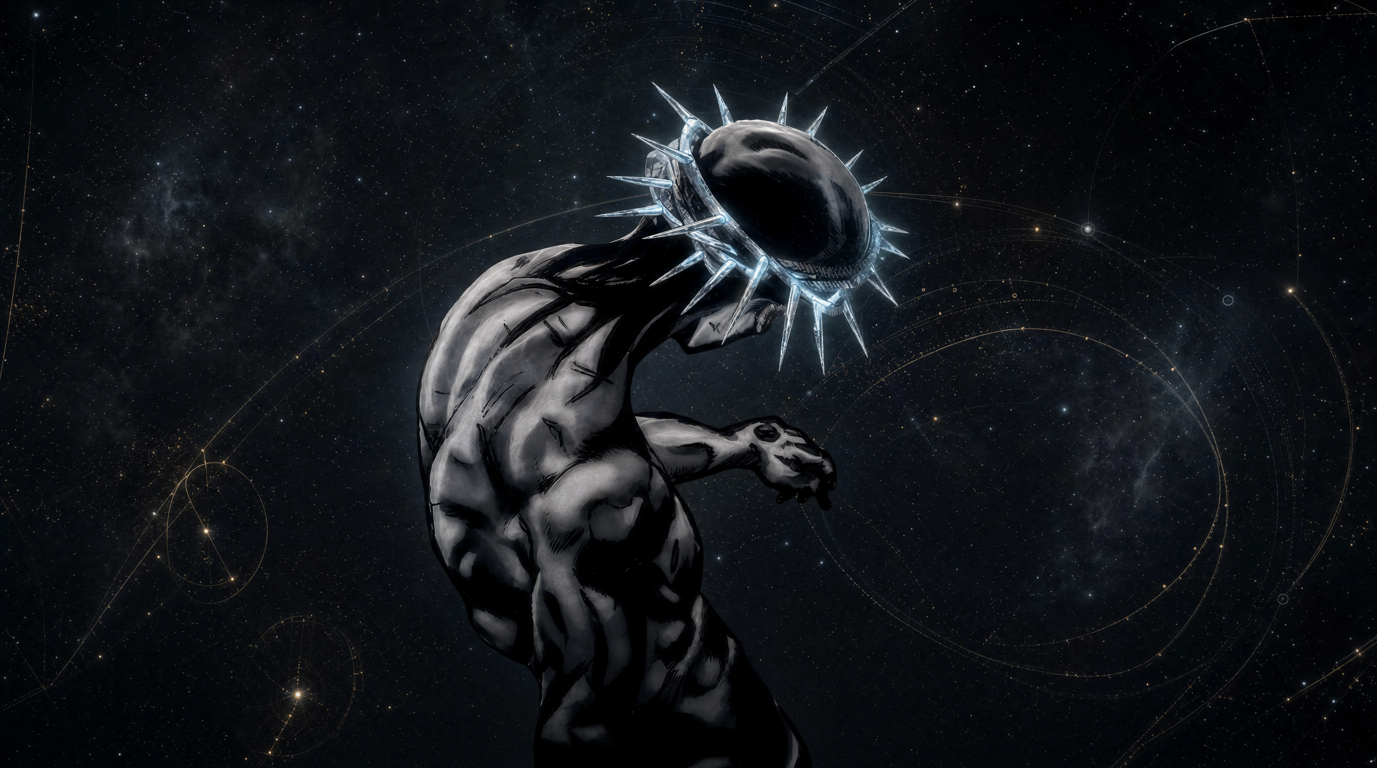 Muscular Figure With Icy Thorn Crown