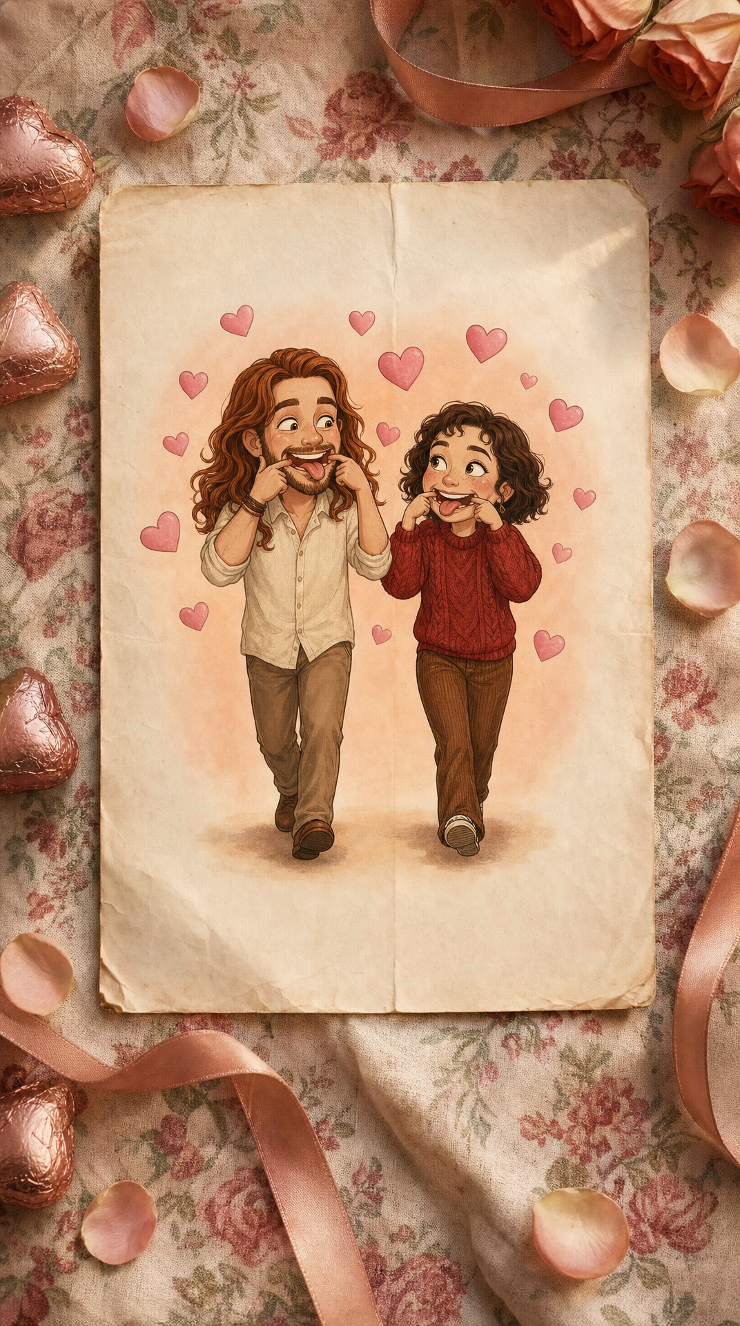 Playful Couple Trading Silly Faces Together
