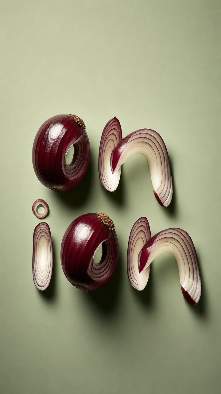 Playful Onion Letterforms on Sage
