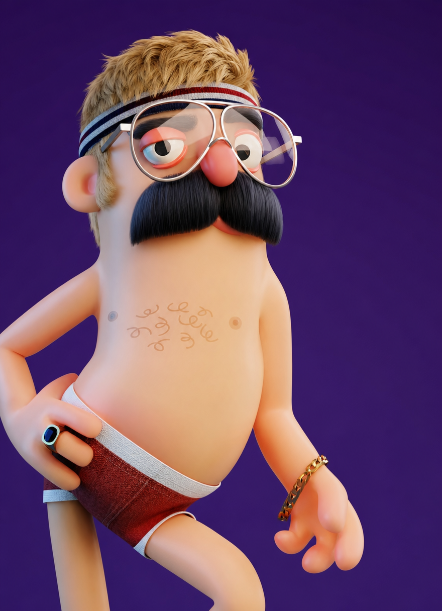 Quirky Man With Silver Round Glasses